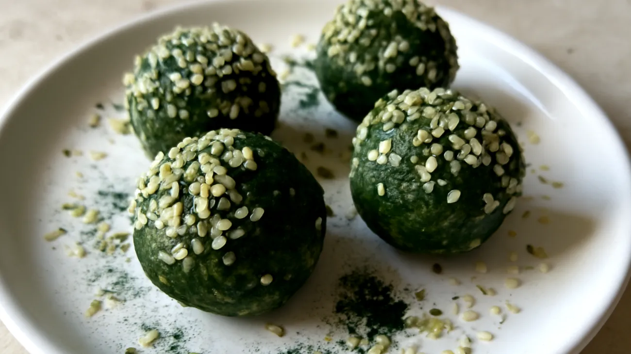 Boules énergétiques aux graines de chanvre et spiruline"
