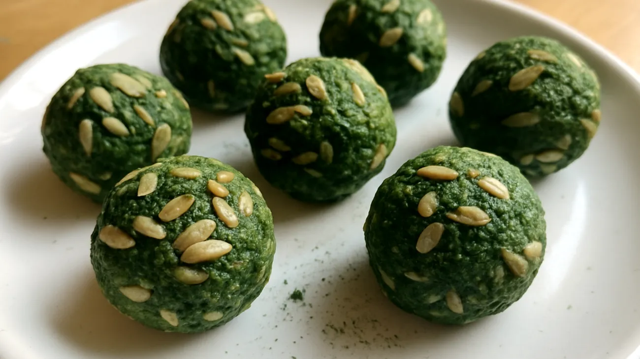Boules d'énergie aux graines de tournesol et spiruline"