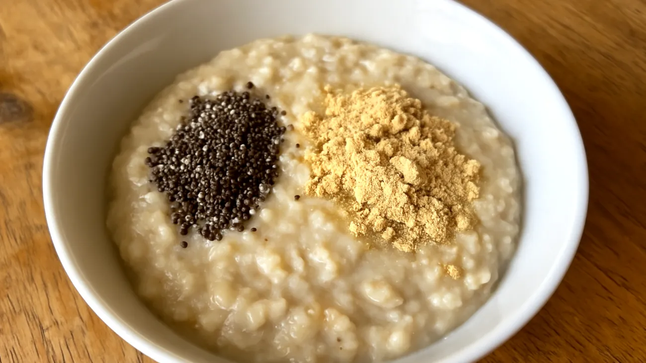 Porridge d'avoine aux graines de chia et poudre de maca"