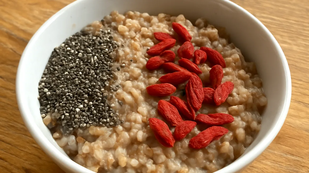 Porridge de sarrasin aux graines de chia et baies de goji"
